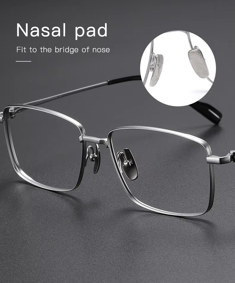 Retro Square Titanium Metal Eyeglasses Frames Vintage Business Optical Spectacles
