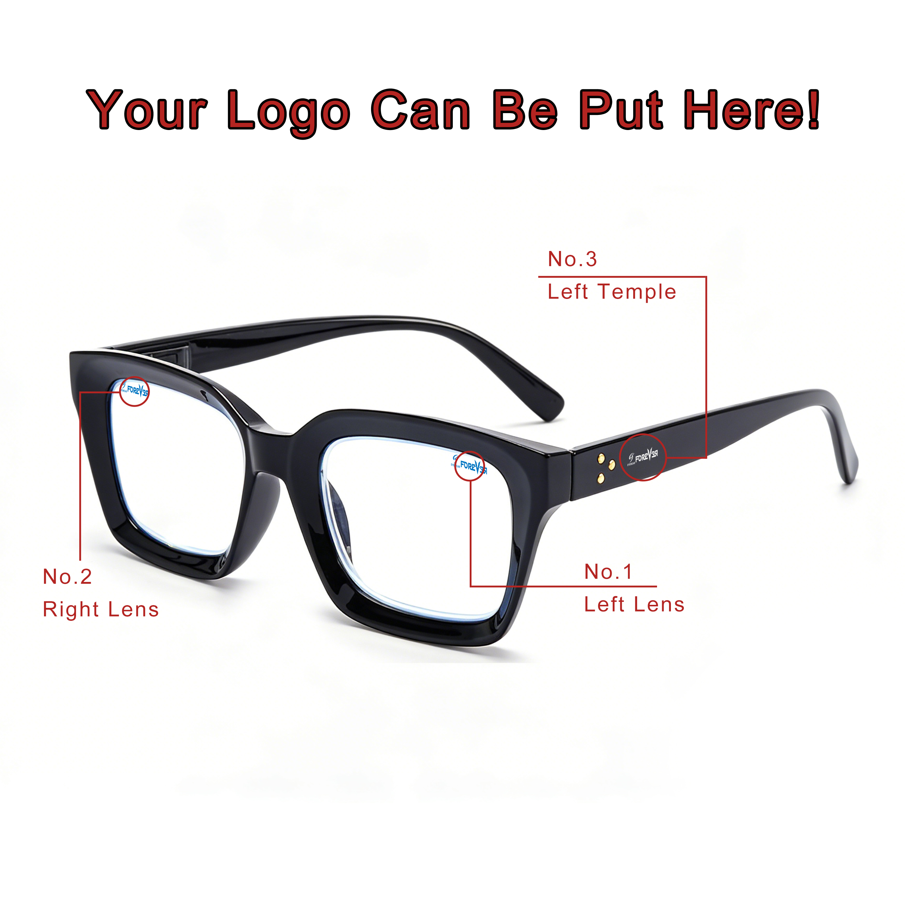 Personalized Wholesale Price Slim Fashion Square Frame Anti Blue Light Presbyopia Reading Glasses