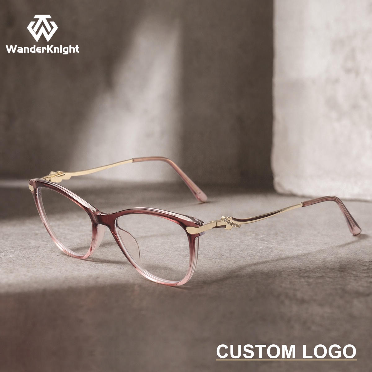2026 Fashion Woman Optical Glasses Eyeglasses Frame TR90 Female Cat Eye Anti Blue Light Blocking Glasses Diamond Wholesale