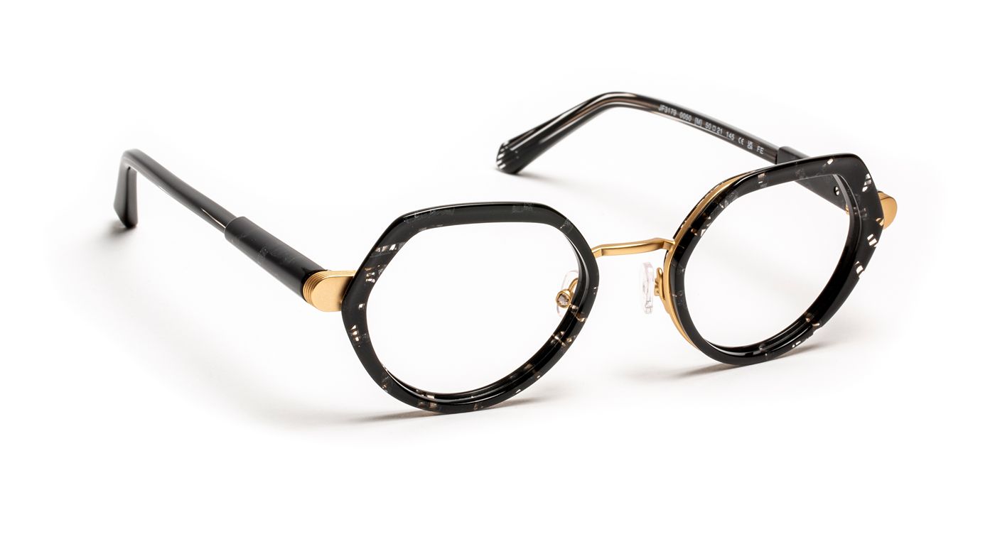 J.F. Rey Model JF3179 Glitter Black and Gold Frame