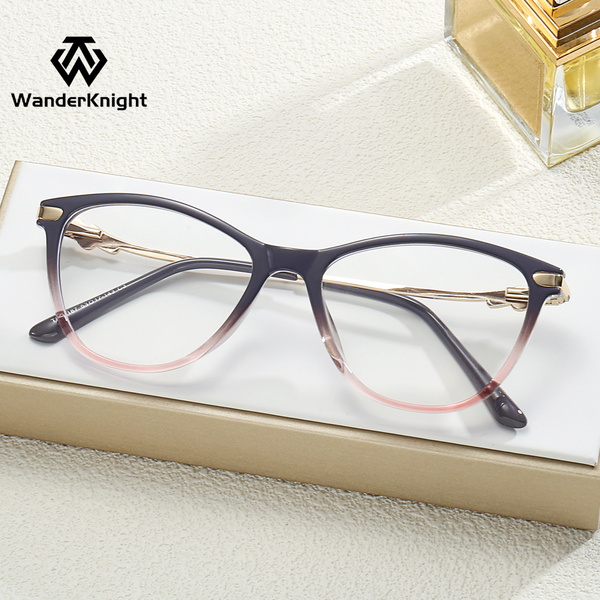 2026 Fashion Woman Optical Glasses Eyeglasses Frame TR90 Female Cat Eye Anti Blue Light Blocking Glasses Diamond Wholesale
