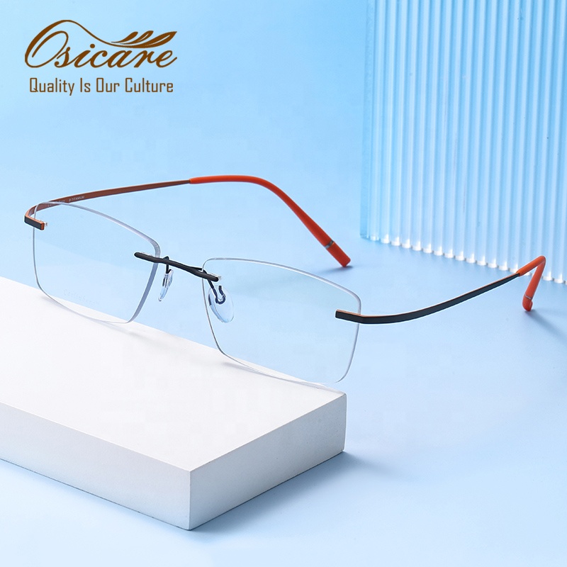 Osicare Designer Glasses Rimless Color Titanium Alloy Eyeglasses Eye Wear Ultra Light OEM ODM Wholesale Optical Frames For Men