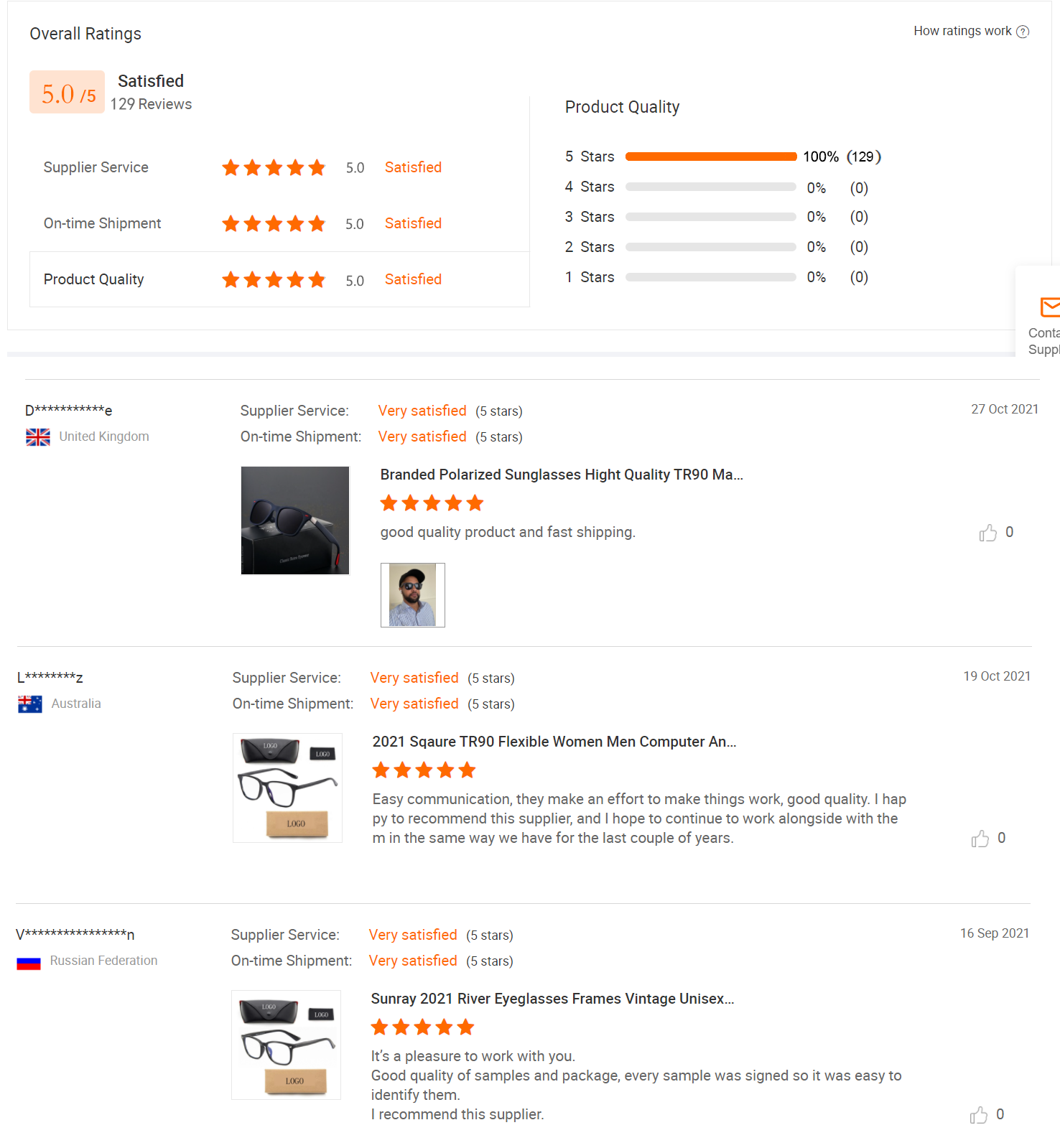 Customer reviews and feedback