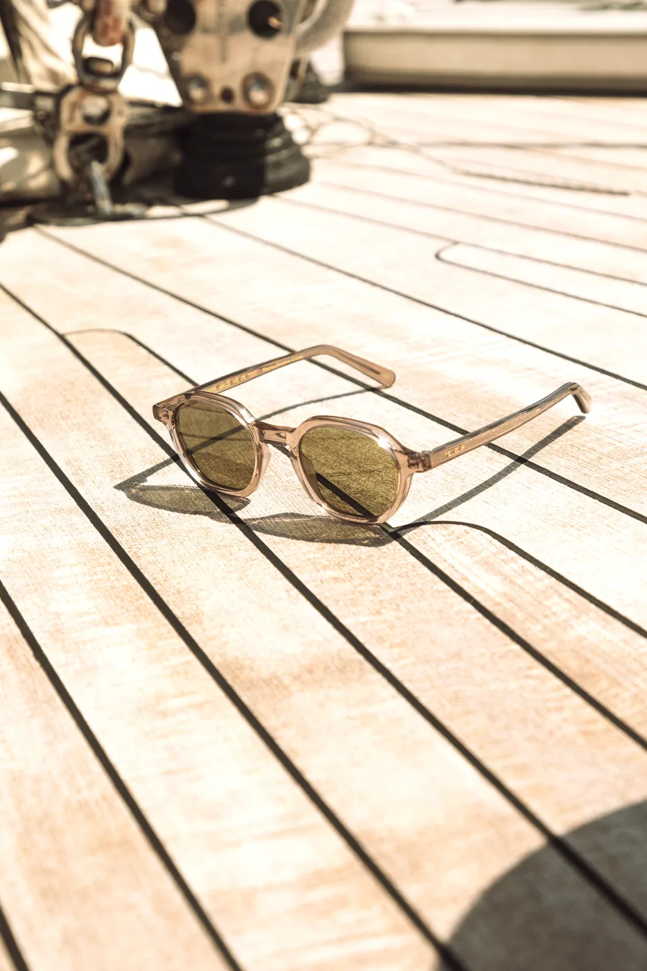 L.G.R sunglasses still life on boat deck