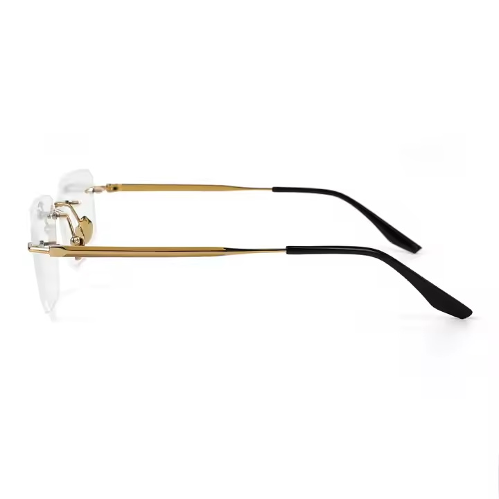 Customizable Titanium Rimless Square Spectacles High Quality Unisex Eyeglasses with Diamond Face Shape Match Optical Frames
