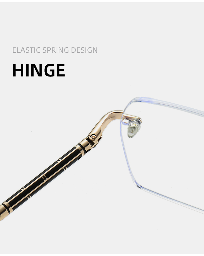 24004 Luxury Designer Gafas Custom Logo Brand Male Wholesale Optical Eye Glasses Rimless Spectacle Frame for Men