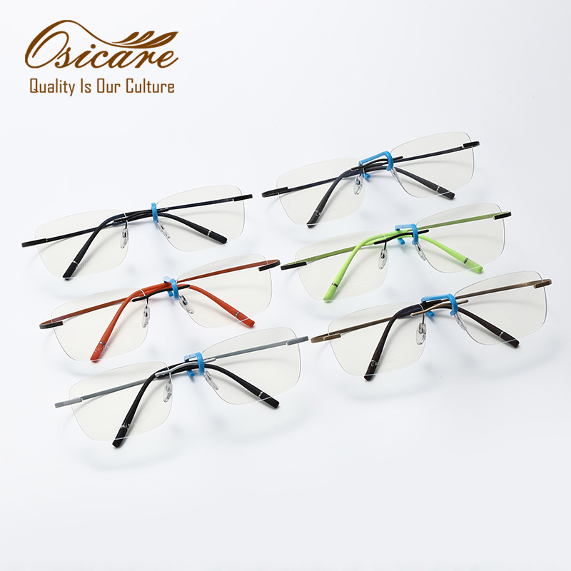 Osicare Premium Designer Style Rimless Rectangle Titanium Alloy Glasses Frames Super Elastic Eyeglasses IP Ultralight Eyewear