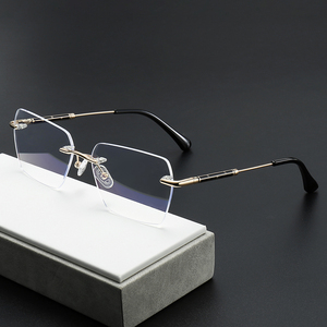 Luxury Designer Rimless Optical Glasses Frame Men
