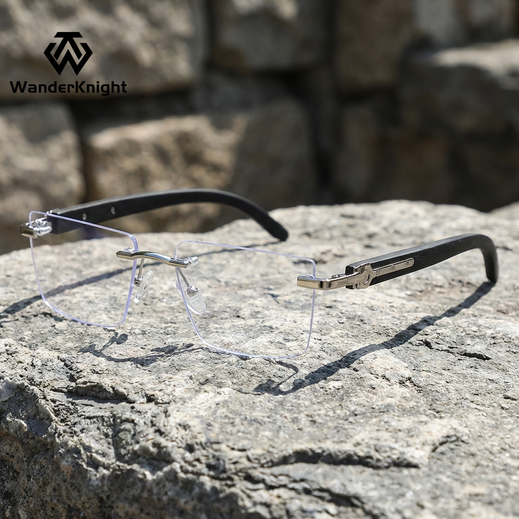 Custom Logo Brand Designer Frameless Handmade Wood Optical Frame Luxury Men Blue Light Blocking Rimless Glasses Frames Wholesale