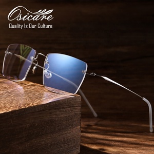 Beta Titanium Anti Blue Light Blocking Eye Glasses Spectacle Rimless Screwless Optical Men Frames