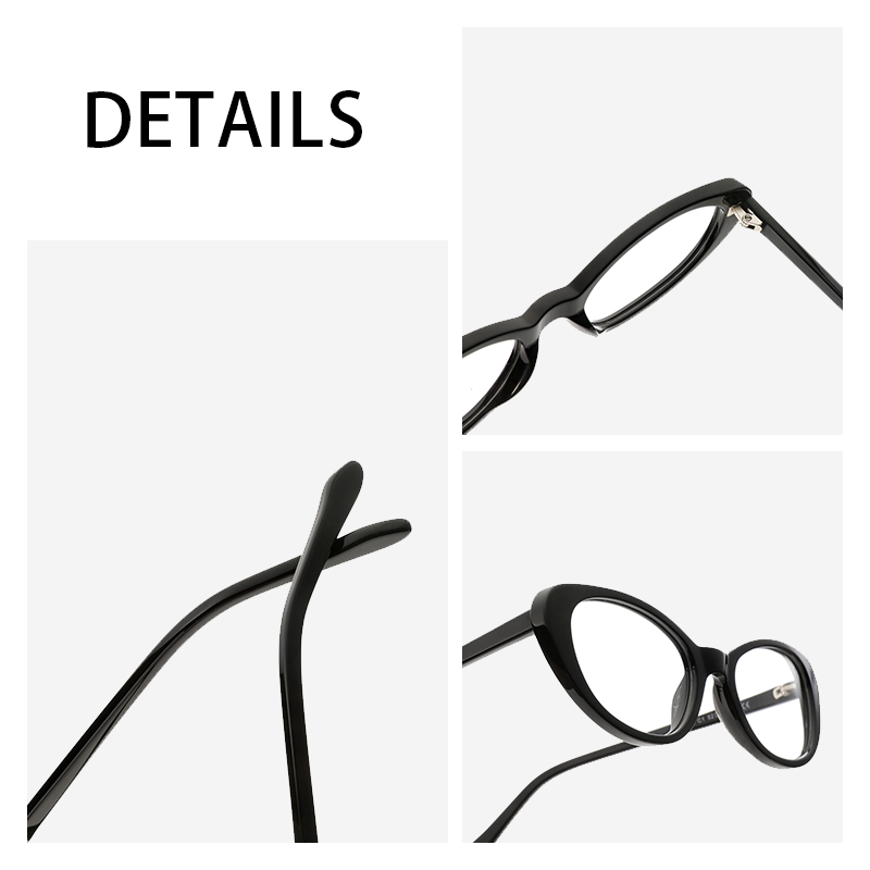 Wholesale Eco-Friendly Acetate Frame Anti Blue Light Optical Glasses Cat Eye Narrow Design Lightweight for Outdoor Street Women
