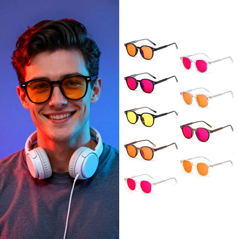 High Quality TR90 Frame Melatonin Protection Orange Red PC Lens Sleep Aid Glasses Anti Radiation Computer Gaming Eyewear