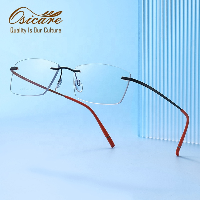 Osicare Designer Glasses Rimless Color Titanium Alloy Eyeglasses Eye Wear Ultra Light OEM ODM Wholesale Optical Frames For Men
